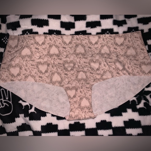 Victorias Secret Pink No Show Cotton Hipster Underwear Iced Coffee Heart Tie Dye - Picture 2 of 8